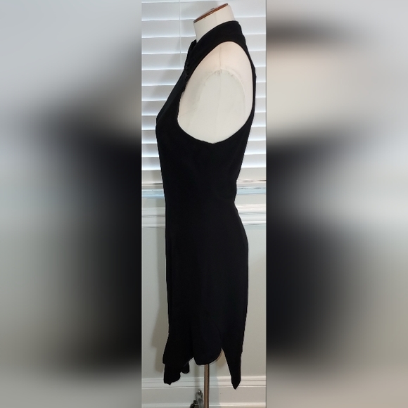 Josie Natori Black Sheath Sleeveless Crepe Cheongsam Dress NWT - Picture 3 of 7